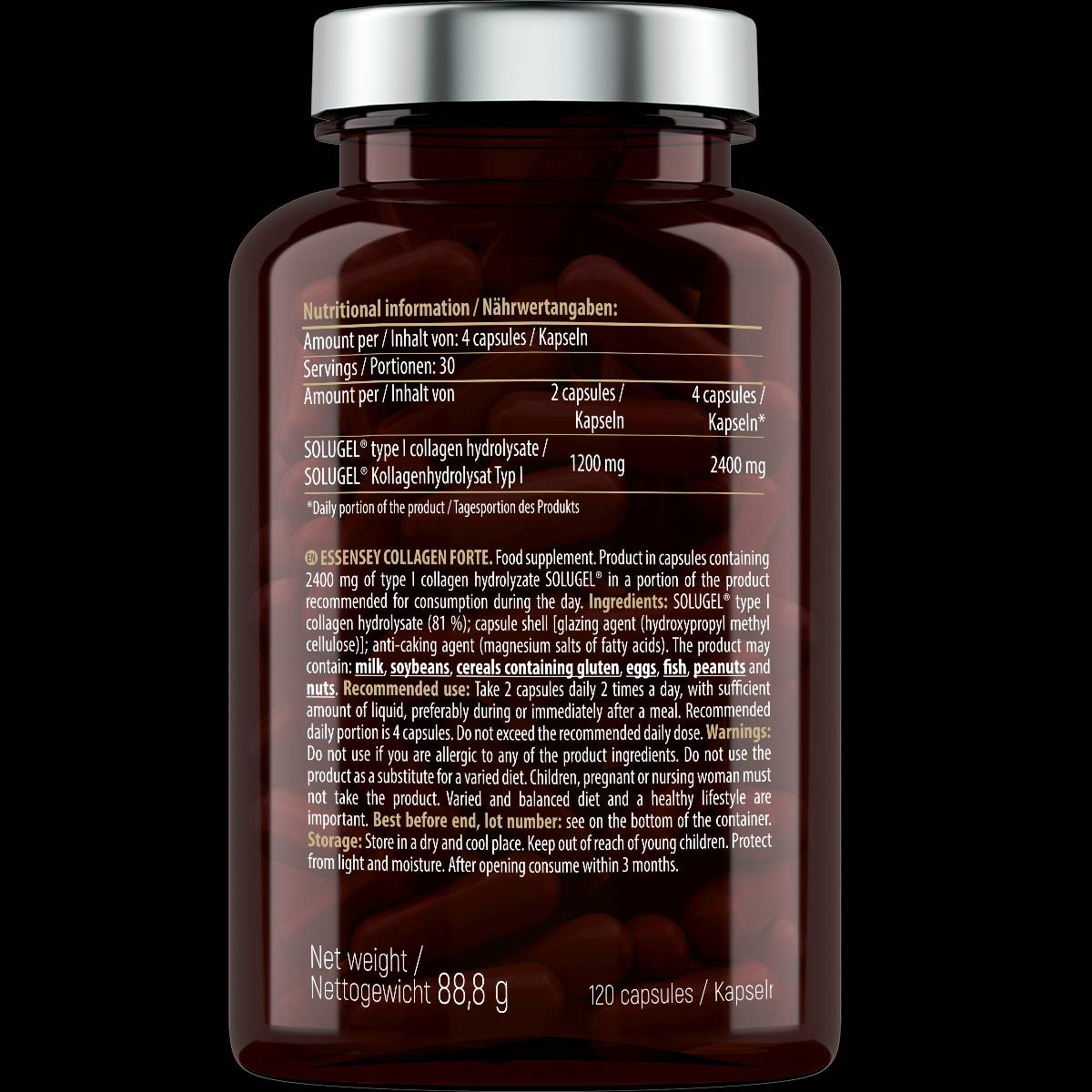 Collagen Forte 600 mg - 120 капсули  ESSENSEY - Nutra Best Bulgaria