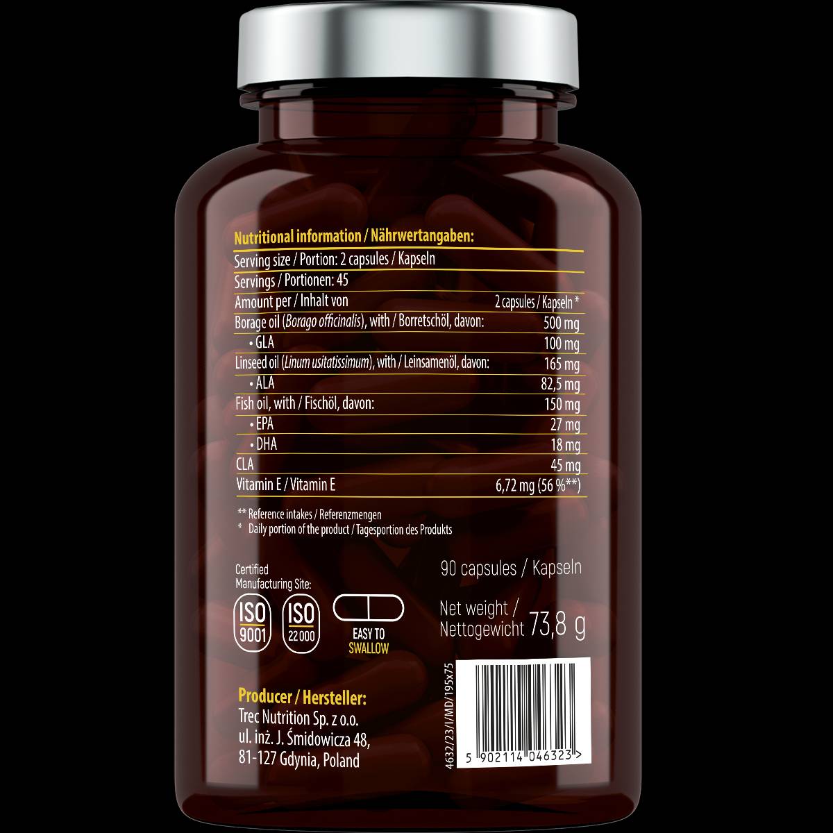 Omega 3-6-9 with Fish Oil - 90 Гел капсули  ESSENSEY - Nutra Best Bulgaria