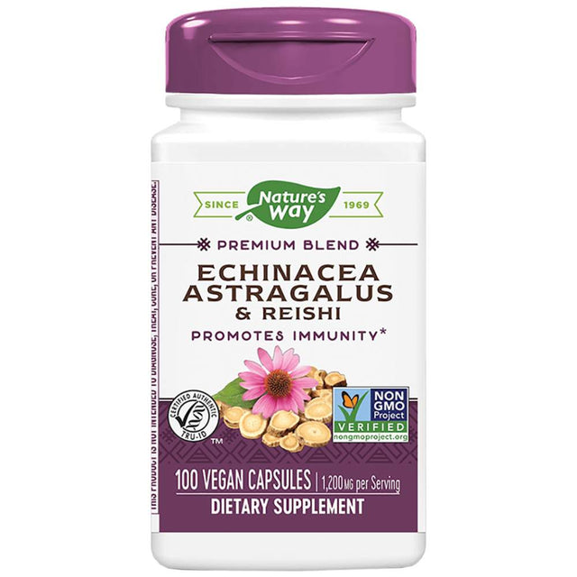 Echinacea & Astragalus & Reishi 400 mg - 100 капсули  Nature’s Way - Nutra Best Bulgaria