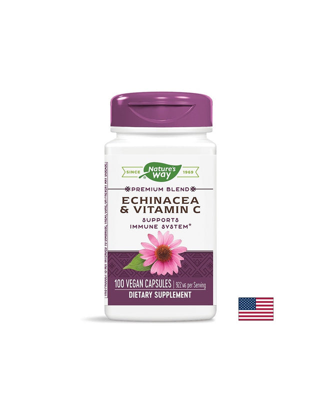 Echinacea + Vitamin C - 100 капсули  Nature’s Way - Nutra Best Bulgaria