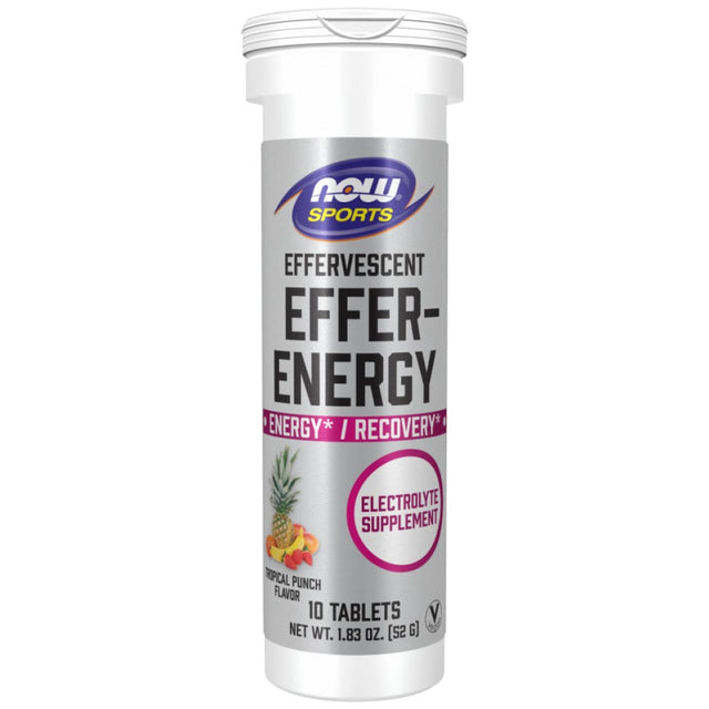 Effer-Energy / Effervescent Energy - 10 разтворими таблетки  NOW Foods - Nutra Best Bulgaria