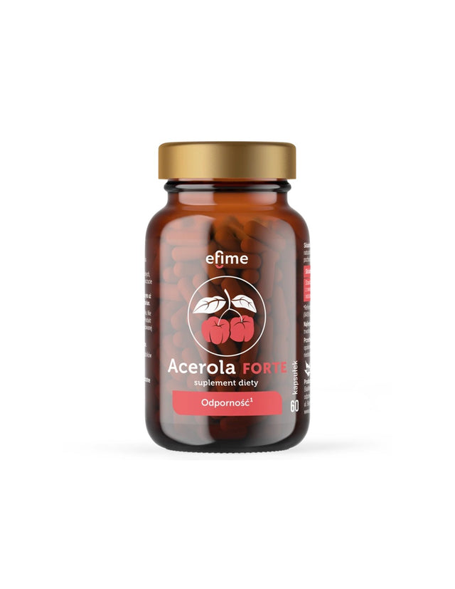 Имунитет - Ацерола ФОРТЕ Efime (натурален източник на Витамин С), 500 mg х 60 капсули  Ekamedica - Nutra Best Bulgaria