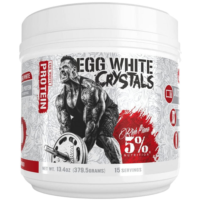 Egg White Crystals | 100% Pure Egg White Protein Powder - 379 грама  Rich Piana 5% Nutrition - Nutra Best Bulgaria