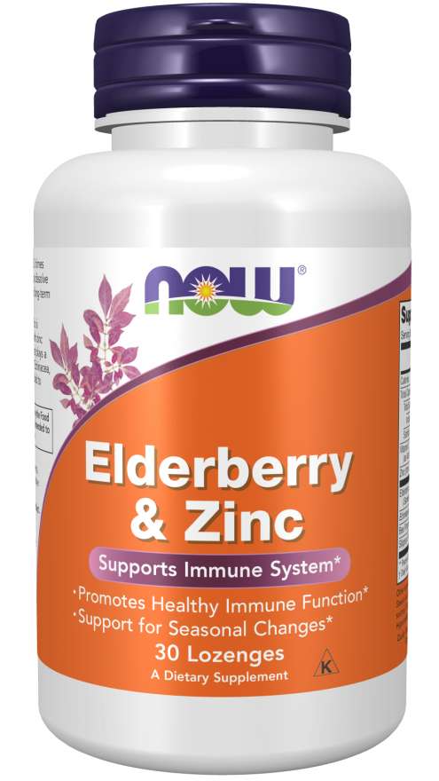 Elder Zinc - 30 Lozenges  NOW Foods - Nutra Best Bulgaria