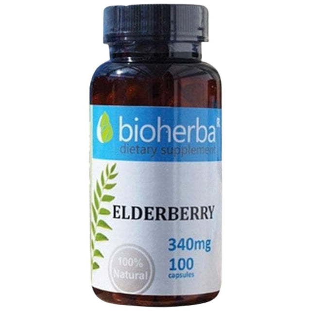 Elderberry 340 mg 100 капсули  Bioherba - Nutra Best Bulgaria