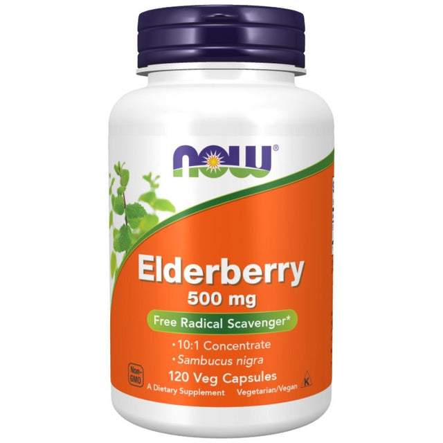 Elderberry 500 mg - 120 капсули  NOW Foods - Nutra Best Bulgaria