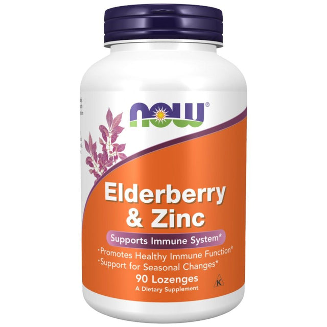 Elderberry & Zinc - 90 дражета  NOW Foods - Nutra Best Bulgaria