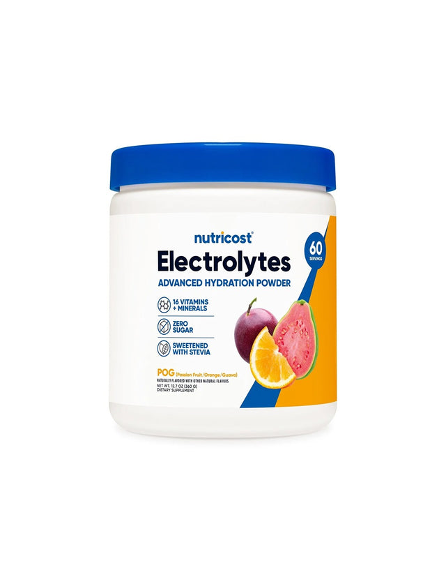 Електролитен баланс - Electrolytes Advanced Hydration, 360 g прах, с вкус на маракуя, портокал и гуава  Nutricost - Nutra Best Bulgaria
