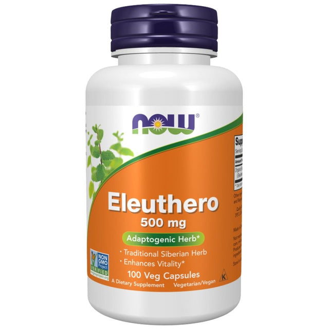 Eleuthero 500 mg | Siberian Ginseng - 100 капсули  NOW Foods - Nutra Best Bulgaria
