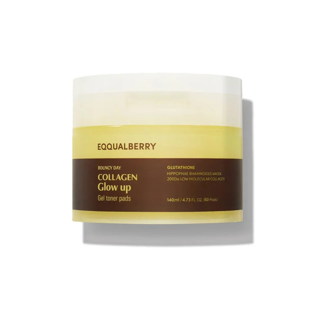 Eqqualberry - Collagen Glow Up Gel Toner Pads, 140ml/60pads  Eqqualberry - Nutra Best Bulgaria