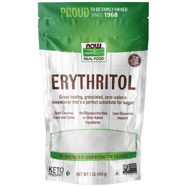 Erythritol / Keto Friendly Zero Calories Sweetener - 454 грама  NOW Foods - Nutra Best Bulgaria