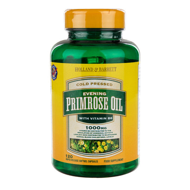 Масло от вечерна иглика (Evening Primrose Oil) 1000мг 120 капсули, H&B  Holland & Barrett - Nutra Best Bulgaria