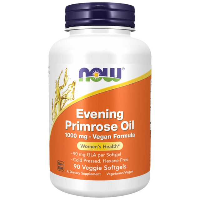 Evening Primrose Oil 1000 mg | Vegan Formula - 90 Гел капсули  NOW Foods - Nutra Best Bulgaria