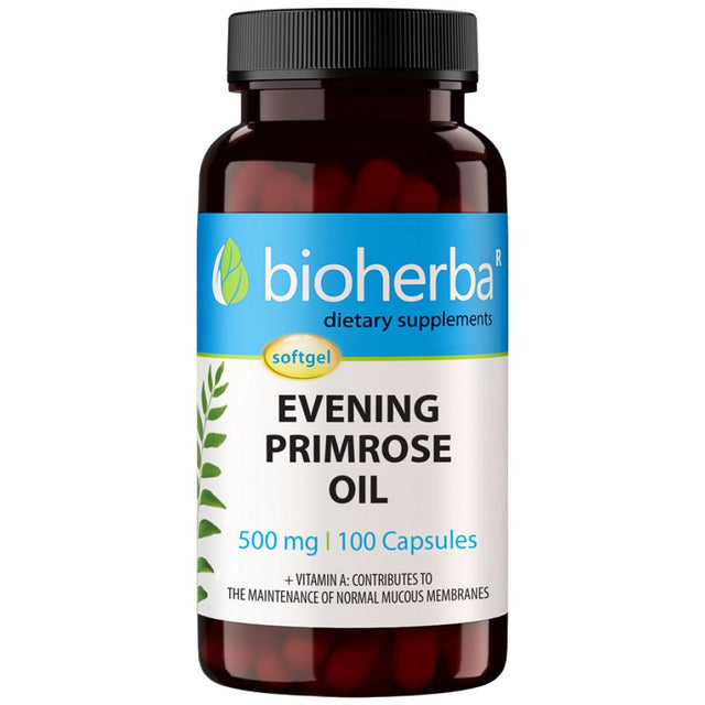 Evening Primrose Oil 500 mg - 100 Гел капсули  Bioherba - Nutra Best Bulgaria