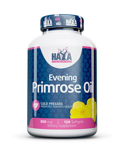 Evening Primrose Oil / Cold Pressed / 500mg. / 120 Softgels  Haya Labs - Nutra Best Bulgaria