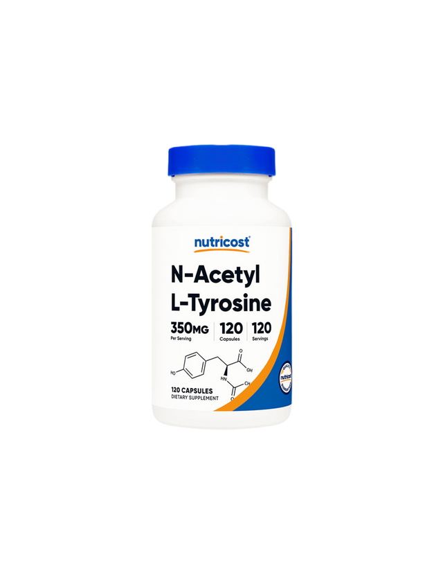 Нервна и мозъчна дейност - Н-Ацетил Л-Тирозин (N-Acetyl L- Tyrosine), 120 капсули Nutricost - Nutra Best Bulgaria