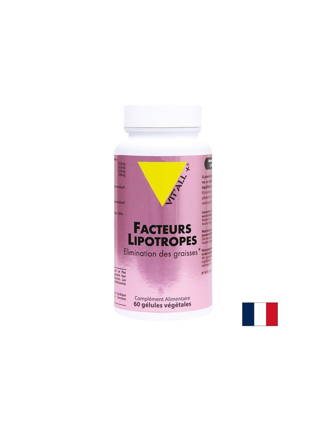 Горене на мазнини - Липотропни Фактори - Facteurs Lipotropes, 60 капсули  Vit'all Plus - Nutra Best Bulgaria