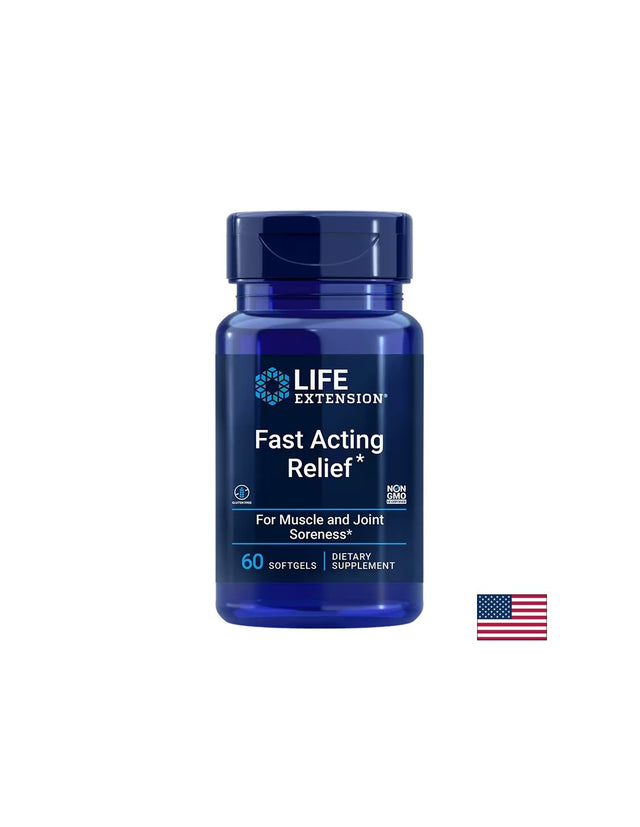 Стави и мускули - Fast Acting Relief, 60 софтгел капсули  Life Extension - Nutra Best Bulgaria