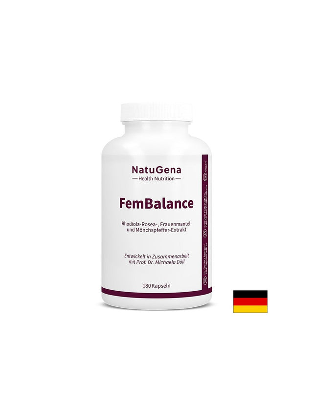 FemBalance – Хормонален баланс при ПМС, нередовен цикъл и менопауза, 180 капсули  NatuGena - Nutra Best Bulgaria