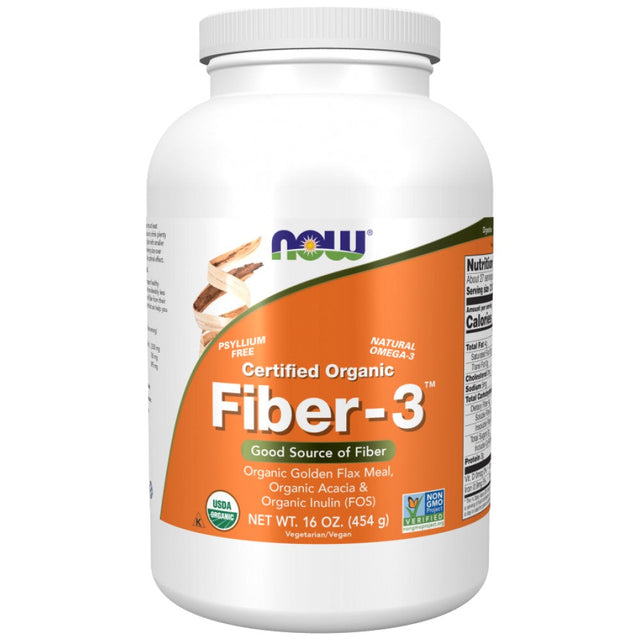 Fiber - 3 - 454 грама  NOW Foods - Nutra Best Bulgaria