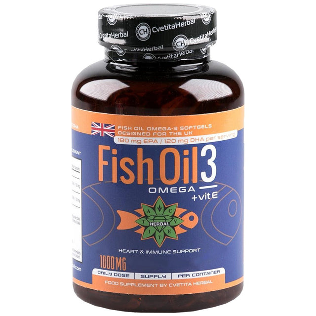 Fish Oil 3 + Vitamin E 1000 mg - 90 Гел капсули  Cvetita Herbal - Nutra Best Bulgaria