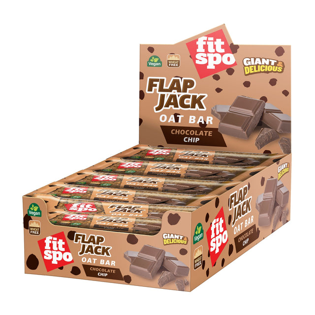 Flap Jack - Energy Oat Bar Шоко Чип - 12 x 80 грама  FitSpo - Nutra Best Bulgaria
