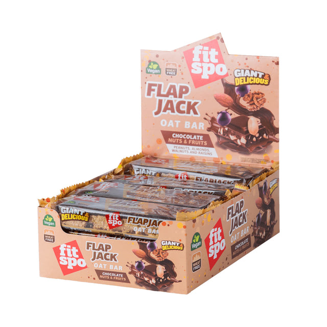 Flap Jack - Energy Oat Bar Шоколад с Ядки - 12 x 90 грама  FitSpo - Nutra Best Bulgaria