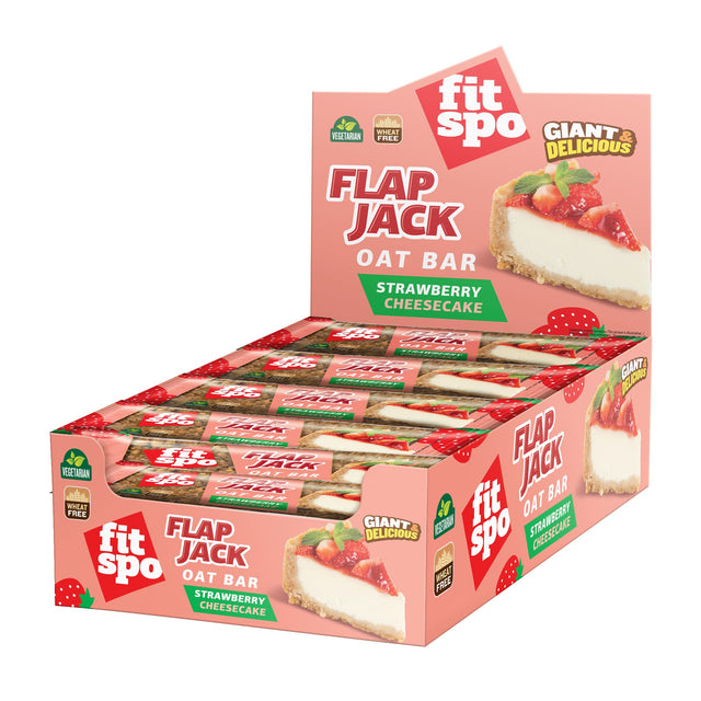 Flap Jack - Energy Oat Bar Ягодов Чийзкейк - 12 x 90 грама  FitSpo - Nutra Best Bulgaria