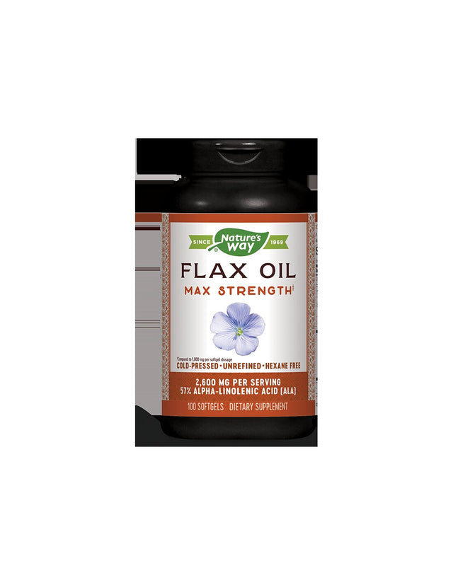 Flax Oil 57% ALA/ Ленено масло 1300 mg х 100 софтгел капсули Nature’s Way  Nature’s Way - Nutra Best Bulgaria
