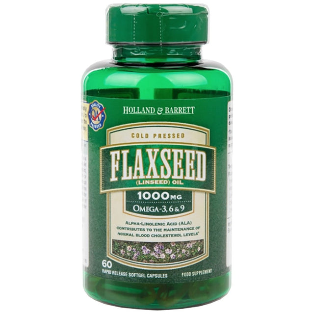 Flaxseed Linseed Oil 1000 mg / Omega 3-6-9 - 60 Гел капсули  Holland & Barrett - Nutra Best Bulgaria