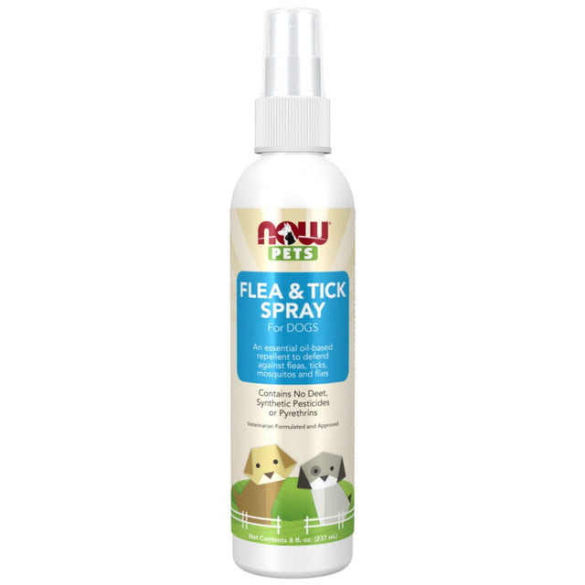 Flea & Tick Spray for Dogs - 237 мл  NOW Foods - Nutra Best Bulgaria