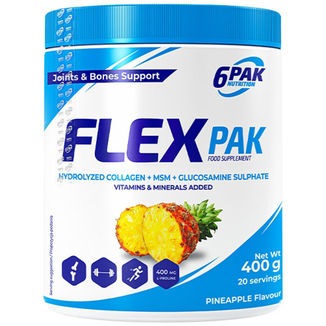 Flex Pak Powder | Collagen & Glucosamine, Chondroitin, MSM, Hyaluronic Acid - 400 грама  6PAK Nutrition - Nutra Best Bulgaria