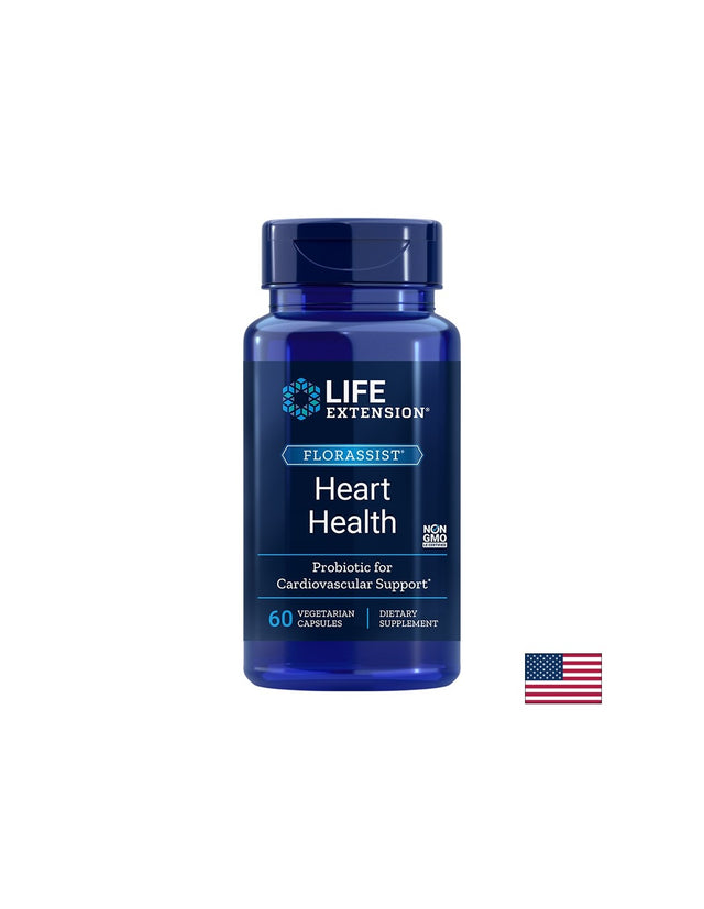 Florassist® Heart Health Probiotic/ Пробиотик в подкрепа на сърцето х 60 капсули  Life Extension - Nutra Best Bulgaria