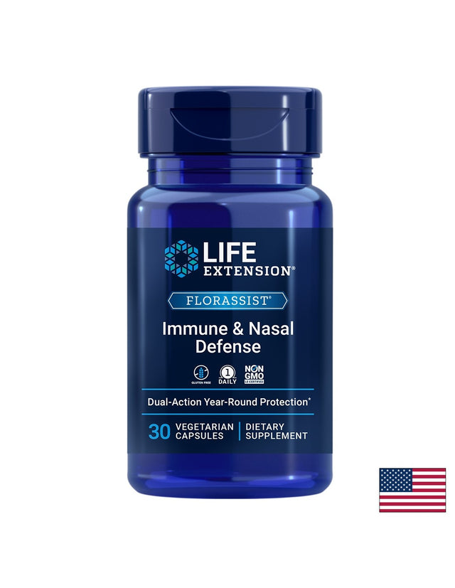Florassist® Immune & Nasal Defense/ Пробиотик в подкрепа на имунитета и дихателната система х 30 капсули  Life Extension - Nutra Best Bulgaria