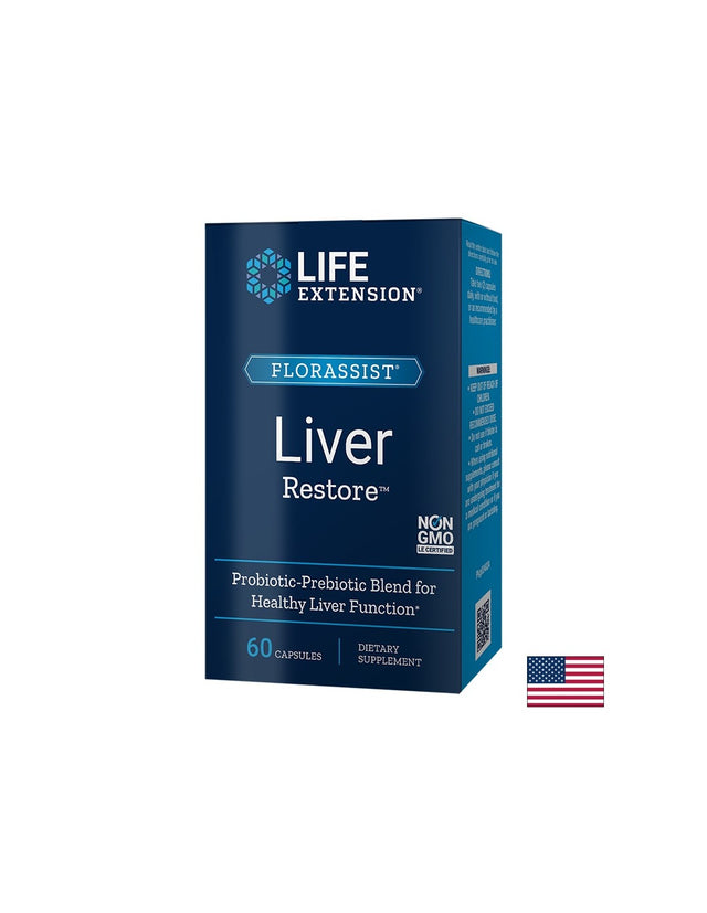 Florassist® Liver Restore/ Пробиотик в подкрепа на черния дроб х 60 капсули  Life Extension - Nutra Best Bulgaria