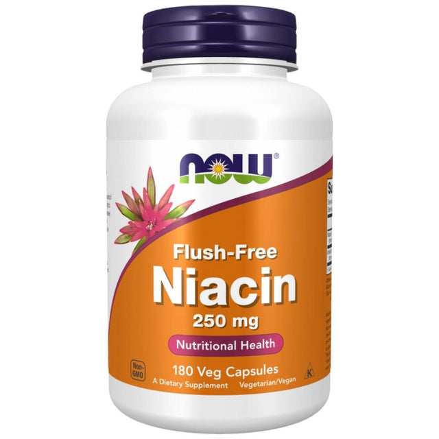 Flush-Free Niacin 250 mg - 180 капсули  NOW Foods - Nutra Best Bulgaria