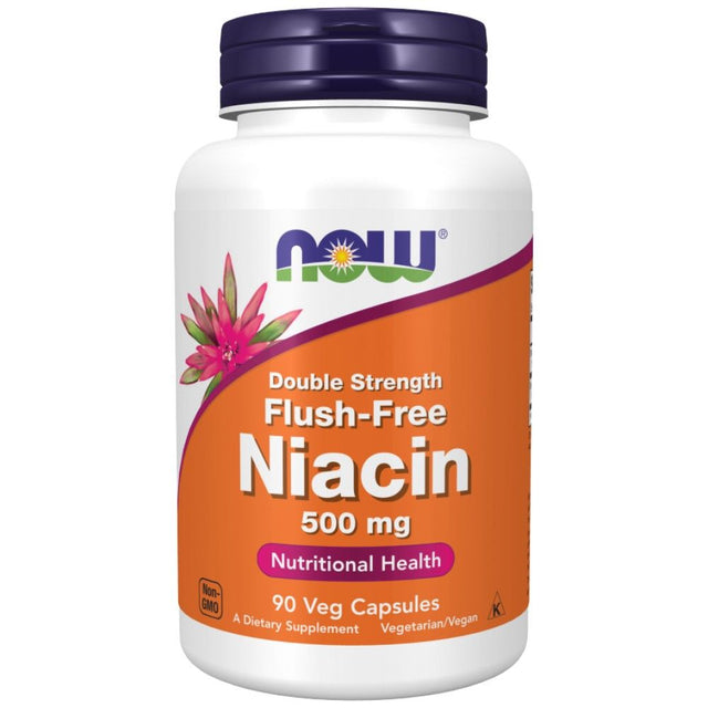 Flush-Free Niacin 500 mg | Double Strength - 90 капсули  NOW Foods - Nutra Best Bulgaria