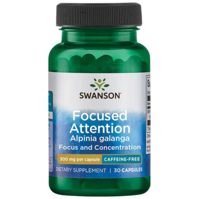 Focused Attention Alpinia Galanga | Caffeine-Free - 30 капсули  Swanson - Nutra Best Bulgaria