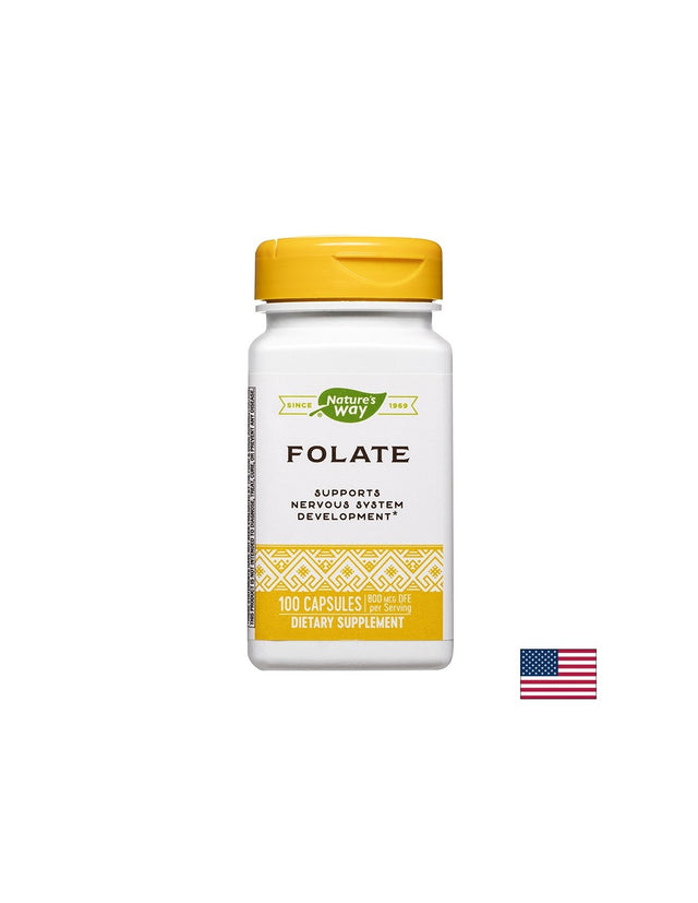 Folate - Фолат 800 µg / Фолиева киселина 480 µg, 100 капсули Nature’s Way  Nature’s Way - Nutra Best Bulgaria