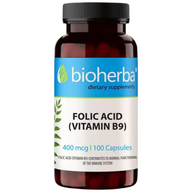 Folic Acid 400 mcg - 100 капсули  Bioherba - Nutra Best Bulgaria