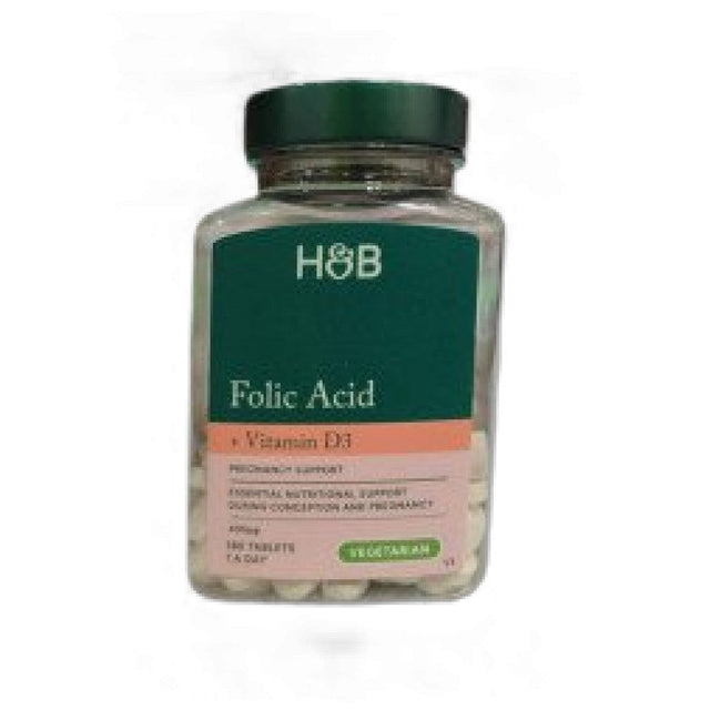 Folic Acid 400 mcg + Vitamin D 400 IU / Pregnancy Support - 180 Таблетки  Holland & Barrett - Nutra Best Bulgaria