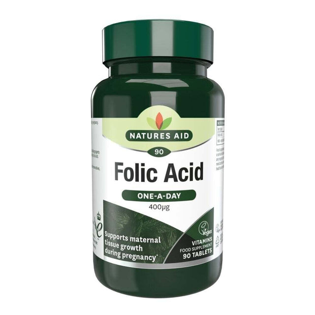 Фолиева киселина (Folic Acid) 400mcg 90 таблетки  Natures Aid - Nutra Best Bulgaria