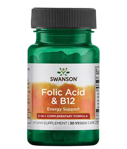 Folic Acid & B12 - 30 капсули  Swanson - Nutra Best Bulgaria