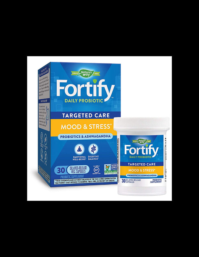 Fortify™ Daily Probiotic Mood and Stress - Фортифай пробиотик срещу стрес, 5 милиарда активни пробиотици, 30 капсули Nature’s Way  Nature’s Way - Nutra Best Bulgaria