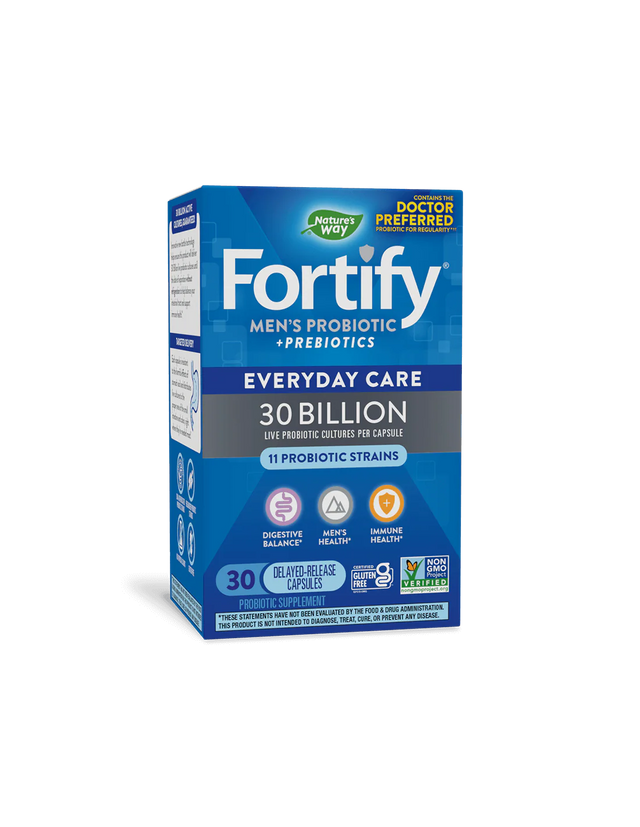 Fortify Men’s Probiotic + Prebiotic Everyday Care - Фортифай пробиотик за мъже - 30 милиарда активни пробиотици, 30 капсули Nature’s Way - Nutra Best