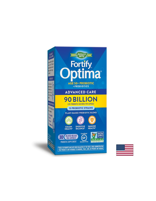 Fortify Optima® Advanced Care Age 50+ Фортифай Оптима пробиотик + пребиотици, 90 милиарда активни пробиотици, 30 капсули Nature’s Way  Nature’s Way - Nutra Best Bulgaria