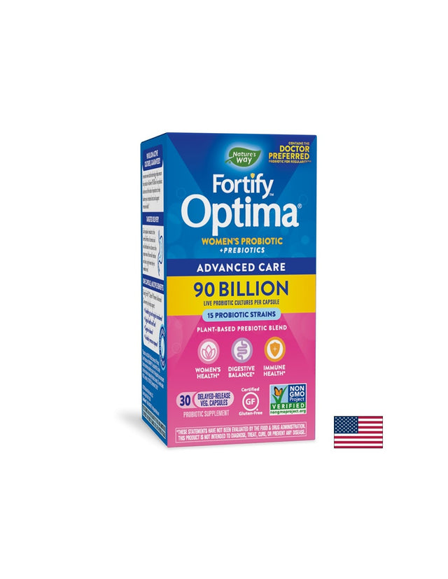 Fortify™ Optima® Women’s Advanced Care - Пробиотик и пребиотици за жени, 90 милиарда активни пробиотици, 30 капсули Nature’s Way  Nature’s Way - Nutra Best Bulgaria