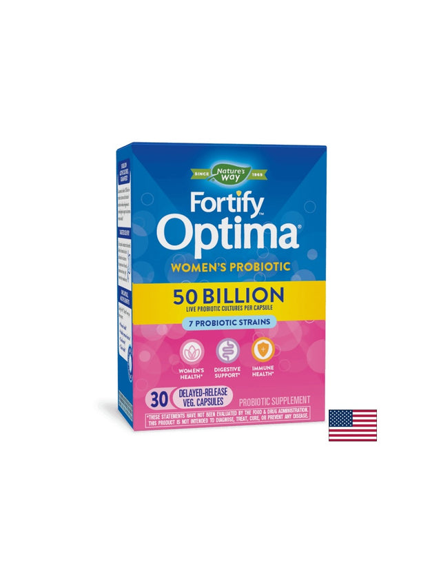 Пробиотик за жени - Fortify Optima Women’s Probiotic, 50 млрд. активни пробиотици, 30 капсули  Nature’s Way - Nutra Best Bulgaria