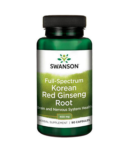 Full Spectrum Korean Red Ginseng Root 400 mg - 90 капсули  Swanson - Nutra Best Bulgaria