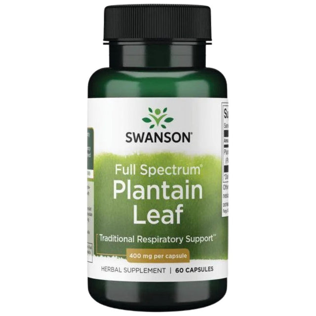 Full Spectrum Plantain Leaf 400 mg 60 капсули  Swanson - Nutra Best Bulgaria